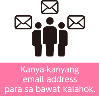 3人にメールも3種類を表す図。個々のメールの必要性を示している。